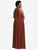 Rear View Thumbnail - Auburn Moon High Neck Halter Backless Maxi Dress