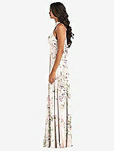 Alt View 3 Thumbnail - Blush Garden High Neck Halter Backless Maxi Dress