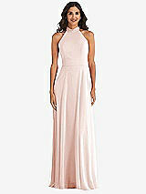 Alt View 2 Thumbnail - Blush High Neck Halter Backless Maxi Dress