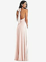 Alt View 4 Thumbnail - Blush High Neck Halter Backless Maxi Dress