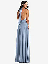 Alt View 4 Thumbnail - Cloudy High Neck Halter Backless Maxi Dress