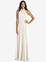 Alt View 1 Thumbnail - Ivory High Neck Halter Backless Maxi Dress