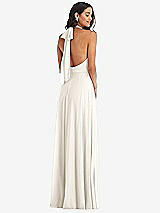 Alt View 4 Thumbnail - Ivory High Neck Halter Backless Maxi Dress