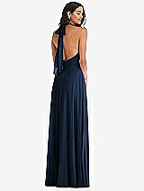 Alt View 4 Thumbnail - Midnight Navy High Neck Halter Backless Maxi Dress