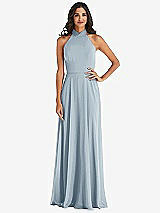 Alt View 1 Thumbnail - Mist High Neck Halter Backless Maxi Dress