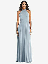 Alt View 2 Thumbnail - Mist High Neck Halter Backless Maxi Dress