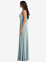 Alt View 3 Thumbnail - Morning Sky High Neck Halter Backless Maxi Dress