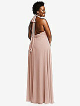 Rear View Thumbnail - Toasted Sugar High Neck Halter Backless Maxi Dress