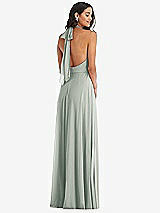 Alt View 4 Thumbnail - Willow Green High Neck Halter Backless Maxi Dress