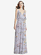 Alt View 3 Thumbnail - Butterfly Botanica Silver Dove Convertible Cold-Shoulder Draped Wrap Maxi Dress