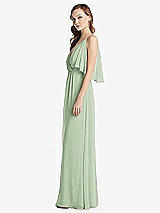 Alt View 2 Thumbnail - Celadon Convertible Cold-Shoulder Draped Wrap Maxi Dress