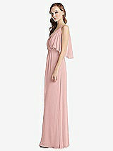 Alt View 2 Thumbnail - Rose - PANTONE Rose Quartz Convertible Cold-Shoulder Draped Wrap Maxi Dress