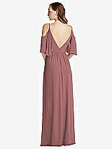 Rear View Thumbnail - Rosewood Convertible Cold-Shoulder Draped Wrap Maxi Dress