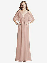 Alt View 1 Thumbnail - Toasted Sugar Convertible Cold-Shoulder Draped Wrap Maxi Dress