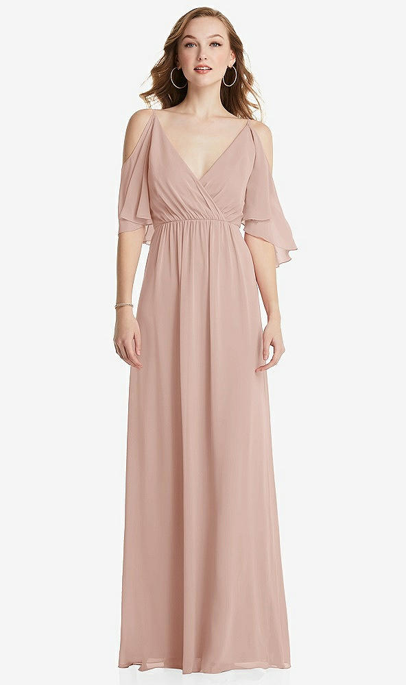 Front View - Toasted Sugar Convertible Cold-Shoulder Draped Wrap Maxi Dress