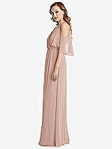 Side View Thumbnail - Toasted Sugar Convertible Cold-Shoulder Draped Wrap Maxi Dress