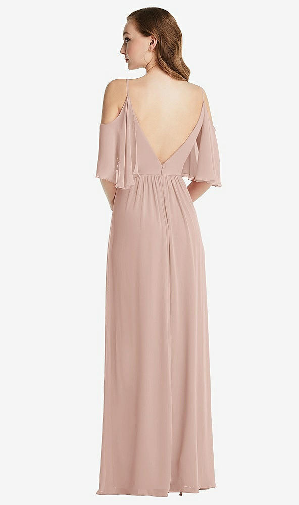 Back View - Toasted Sugar Convertible Cold-Shoulder Draped Wrap Maxi Dress