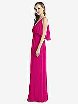 Alt View 2 Thumbnail - Think Pink Convertible Cold-Shoulder Draped Wrap Maxi Dress