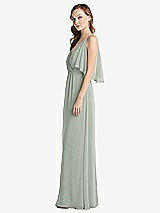 Alt View 2 Thumbnail - Willow Green Convertible Cold-Shoulder Draped Wrap Maxi Dress