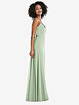 Side View Thumbnail - Celadon Tie-Back Cutout Maxi Dress with Front Slit