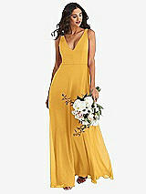 Alt View 1 Thumbnail - NYC Yellow Deep V-Neck Chiffon Maxi Dress