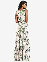 Alt View 5 Thumbnail - Palm Beach Print Deep V-Neck Chiffon Maxi Dress