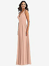 Alt View 4 Thumbnail - Pale Peach Deep V-Neck Chiffon Maxi Dress