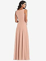 Alt View 5 Thumbnail - Pale Peach Deep V-Neck Chiffon Maxi Dress