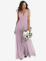 Alt View 1 Thumbnail - Suede Rose Deep V-Neck Chiffon Maxi Dress