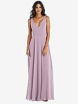 Alt View 3 Thumbnail - Suede Rose Deep V-Neck Chiffon Maxi Dress