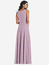 Alt View 5 Thumbnail - Suede Rose Deep V-Neck Chiffon Maxi Dress