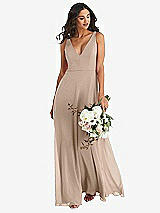 Alt View 1 Thumbnail - Topaz Deep V-Neck Chiffon Maxi Dress