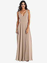 Alt View 3 Thumbnail - Topaz Deep V-Neck Chiffon Maxi Dress