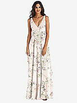 Alt View 3 Thumbnail - Blush Garden Deep V-Neck Chiffon Maxi Dress