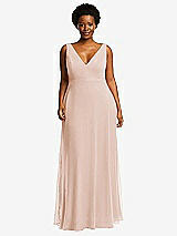 Front View Thumbnail - Cameo Deep V-Neck Chiffon Maxi Dress