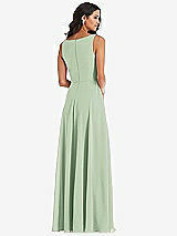 Alt View 5 Thumbnail - Celadon Deep V-Neck Chiffon Maxi Dress