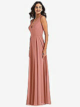 Alt View 4 Thumbnail - Desert Rose Deep V-Neck Chiffon Maxi Dress