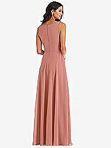 Alt View 5 Thumbnail - Desert Rose Deep V-Neck Chiffon Maxi Dress