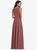 Alt View 5 Thumbnail - English Rose Deep V-Neck Chiffon Maxi Dress