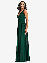 Alt View 4 Thumbnail - Hunter Green Deep V-Neck Chiffon Maxi Dress