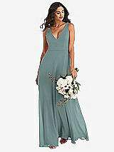 Alt View 1 Thumbnail - Icelandic Deep V-Neck Chiffon Maxi Dress