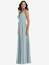 Alt View 4 Thumbnail - Morning Sky Deep V-Neck Chiffon Maxi Dress