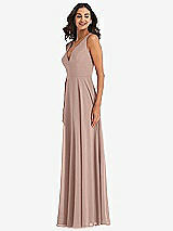 Alt View 4 Thumbnail - Neu Nude Deep V-Neck Chiffon Maxi Dress