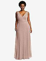 Front View Thumbnail - Neu Nude Deep V-Neck Chiffon Maxi Dress