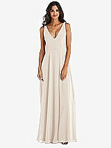 Alt View 3 Thumbnail - Oat Deep V-Neck Chiffon Maxi Dress