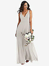 Alt View 1 Thumbnail - Oyster Deep V-Neck Chiffon Maxi Dress