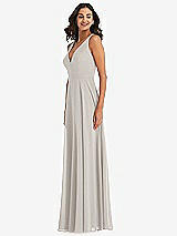 Alt View 4 Thumbnail - Oyster Deep V-Neck Chiffon Maxi Dress