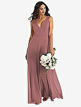 Alt View 1 Thumbnail - Rosewood Deep V-Neck Chiffon Maxi Dress