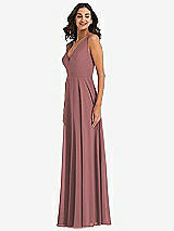 Alt View 4 Thumbnail - Rosewood Deep V-Neck Chiffon Maxi Dress