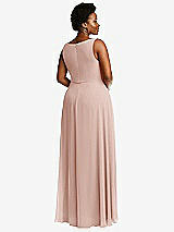 Rear View Thumbnail - Toasted Sugar Deep V-Neck Chiffon Maxi Dress